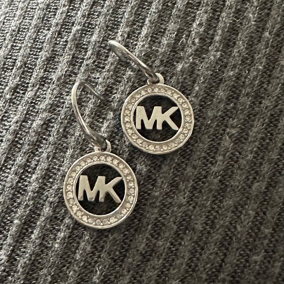 Michael Kors Silver Circle Logo Earrings - Picture 3 of 5